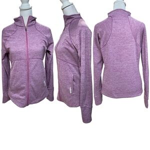 Reebok Heather Purple Zip Front Women's Jacket with Thumb Holes Size Small